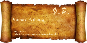 Vörös Patony névjegykártya